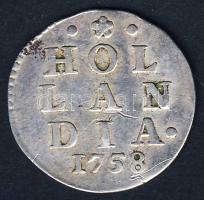 Hollandia/Holland 1758. 2S Ag T:3