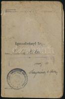 1941-1946 Tartalékos karpaszományos tüzérőrmester igazolványi lapja, valamint a soroksári Igazoló Bi...
