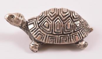 Ezüst(Ag) miniatűr teknősbéka, jelzett, 3,5×2 cm, nettó: 13,3 g