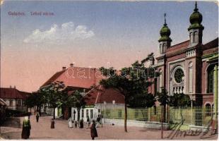 1916 Galgóc, Frasták, Hlohovec; Lehel utca és zsinagóga, üzlet. Nyomta Glass & Tuscher képeslapgyára / street view with synagogue and shop