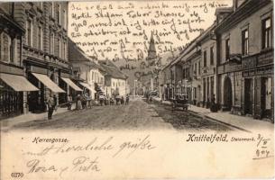 1904 Knittelfeld, Herrengasse / street view, shops of Alois Dietrich and Fanny Wüest