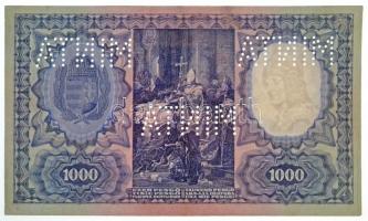 1927. 1000P "F000 000000" sorozat és sorszámmal, "MINTA" perforációval T:III szé...
