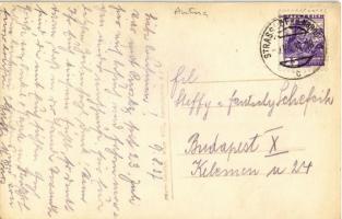 1937 Strasshof an der Nordbahn, Alois Heigl Krug im Grünen Kranze / street view, inn of Alois Heigl,...