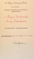 1991. "Magyar Köztársaság Arany Érdemkereszt, polgári tagozat" aranyozott Br kitüntetés, s...