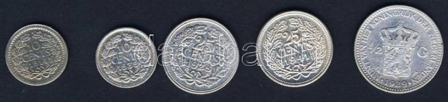 Hollandia 10c Ag 1914,1939 + 25c Ag 1928,1941 + 1/2G Ag 1929 T:2/3,3