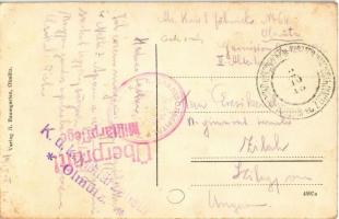 Olomouc, Olmütz; Elisabethstraße / street viewl, shops + K.u.K. Garnisonsspital in Olmütz (EK)