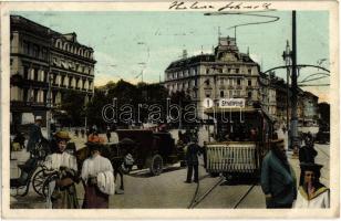 1924 Berlin, Potsdamerplatz / street view with tram, automobile, horse-drawn carriage and policeman (EK)