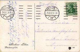 1924 Berlin, Potsdamerplatz / street view with tram, automobile, horse-drawn carriage and policeman ...