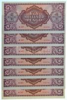 1946. 1.000.000.000P (7x) sorszámkövetők "R 297 018781 - R 297 018775" T:I / 
Hungary 194...
