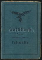 1945 Német hadseregben szolgált magyar katona fényképes zsoldkönyve (Luftwaffe, Flakscheinwerfer-Ers...
