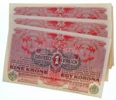 1916. 1K (97x) sorszámkövetők "873159-873260", csak három hiányzó darab "873224; 8732...