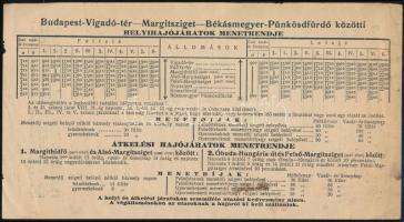 1936 a Magyar Királyi Folyam- és Tengerhajózási Rt. menetrendje