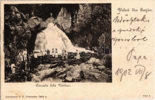 1902 Gorj, Vedere din Gorjiu; Cascada dela Vaideec / waterfall