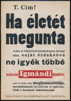 Ha életét megunta..., Igmándi keserűvíz reklámos villamosplakát, Globus nyomdai műintézet, 24×17 cm
