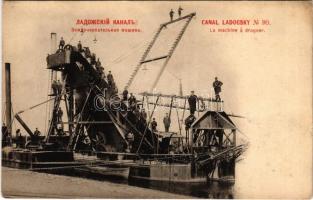 Ladoga, Ladozhskoye ozero, Lake Ladoga; La machine a draguer / dredge at the Ladozhsky Canal. Phototypie Scherer, Nabholz & Co.