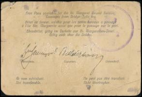 1925 A Margitszigetre való belépésre jogosító tiszteletjegy, titkár részére