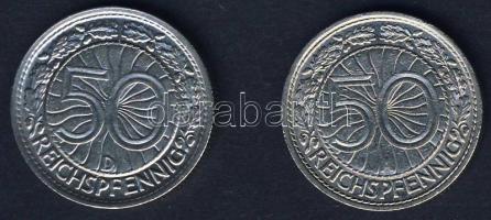 Német Birodalom/Weimari Köztársaság 1928D+1929A 50Pf klf évszám T:3