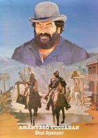 1985 Aranyeső Yuccában, főszerepben: Bud Spencer, kétoldalas filmplakát, hajtott, 67×49 cm / Buddy Goes West (starring: Bud Spencer), film poster, 67×49 cm