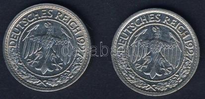 Német Birodalom/Weimari Köztársaság 1927A+J 50Pf klf verdejel T:2-/3,3