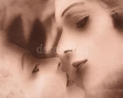 cca 1960-1980 Gink Károly (1922-2002): Csók, jelzett vintage fotóművészeti alkotás, számozott (12/50...