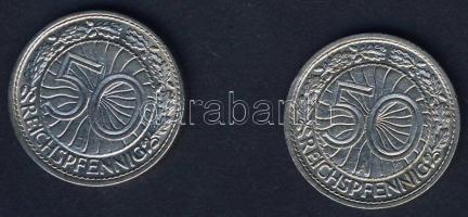 Német Birodalom/Weimari Köztársaság 1927A+J 50Pf klf verdejel T:2-/3,3