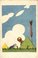 Kiadja a Magyar Cserkészszövetség Nagytábortanácsa 1926. / Hungarian boy scout art postcard s: Ifj. Gerritsen (EK)