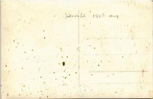 1927 Jósvafői cserkésztábor, cserkészfiúk tisztelgése / Hungarian scout camp in Jósvafő, boy scouts ...