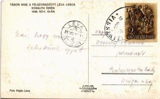 1938 Léva, Levice; bevonulás, tábori mise a Kossuth téren, Knapp Dávid üzlete és Szenessy vendéglő /...