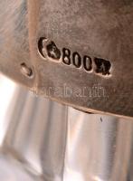 Csiszolt ólomkristály karaffa ezüst (Ag.) szerelékkel, jelzett, csorba nélkül, belül apró hibával, m...