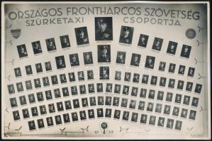 1935 Az Országos Frontharcos Szövetség Szürketaxi csoportja, tablókép, Platt Brunó budapesti műtermé...