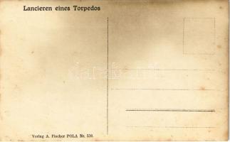 Torpedó kilövése / Lancieren eines Torpedos / WWI Austro-Hungarian Navy K.u.K. Kriegsmarine launch o...