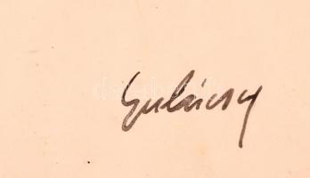 Gulácsy jelzéssel: Női portré. Tus, papír, üvegezett keretben, 27×18 cm