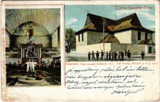 1909 Késmárk, Kezmarok (Tátra-Szepes); Evangélikus templom, belső. Feitzinger Ede 638. / church interior (szakadások / tears)