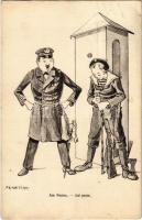 1917 Am Postem / Sul postom / WWI Austro-Hungarian Navy K.u.K. Kriegsmarine humorous mariner art postcard. G. Fano, Pola. 1639. 1910-11. s: Ed Dworak (EK)