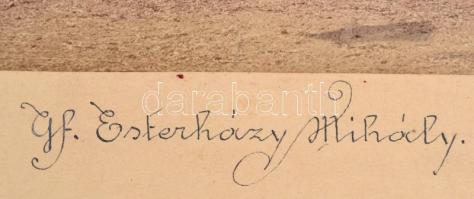 1881 Esterházy Mihály (1853-1906): Gróf Esterházy Mihály afrikai vadászaton, fotó, kartonra ragasztv...