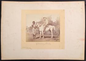 1881 Esterházy Mihály (1853-1906): Gróf Esterházy Mihály afrikai vadászaton, fotó, kartonra ragasztv...