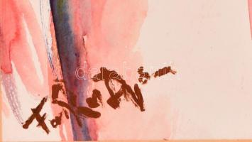 Farkas jelzéssel: Alakok. Akvarell, papír, 30×40 cm