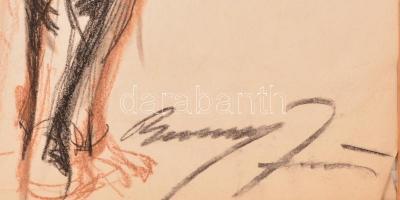 Barcsay jelzéssel: Tanulmány rajz. Szén-ceruza, papír, apró szakadással, 61×42 cm