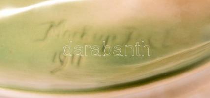 Zsolnay birkózó medvék (Markup Béla), kézzel festett, jelzett, hibátlan, m: 30 cm / Handpainted Zsol...