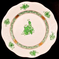 Herendi Appony mintás apró süteményes és süteményes készlet, kézzel festett, jelzett, apró kopásnyom...