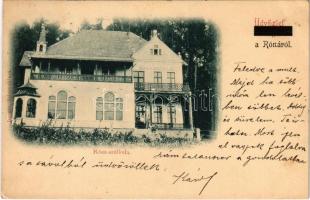 1902 Felsőróna, Horná Roven (Selmecbánya, Banská Stiavnica); Róza szálló. Joerges / hotel