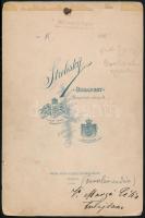 cca 1897 Margó Célia operettszínésznő egész alakos portréja nagyméretű keményhátú fotó Strelisky bud...