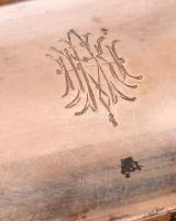 Ezüst(Ag) monogramos fogvájótartó, jelzett, h: 9,5 cm, nettó: 30,1 g