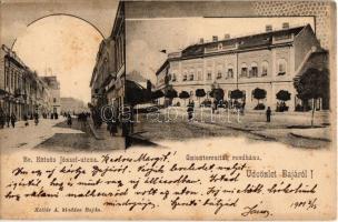 1901 Baja, Báró Eötvös József utca, Cziszterciták rendháza, könyvnyomda. Kollár A. kiadása, Art Nouveau