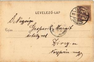 1901 Baja, Báró Eötvös József utca, Cziszterciták rendháza, könyvnyomda. Kollár A. kiadása, Art Nouv...