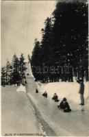 Slide at Montmorency Falls / toboggan run, sledding, winter sport in Montreal