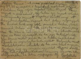 1943 Vértesi István zsidó KMSZ (kisegítő munkaszolgálatos) levele édesanyjának özv. Vértesi Béláné ú...