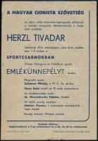 1947 Meghívó Herzl Tivadar-ünnepélyre, a Magyar Cionista Szövetség szórólapja