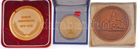 3db-os olimpiával kapcsolatos emlékérem tétel, mind eredeti tokban, benne: Törökország 1987. "I...