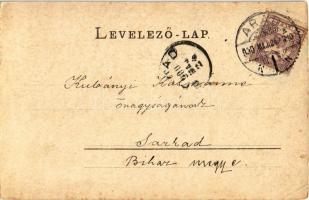 1900 Arad, Andrássy tér, lovaskocsik / square with horse carts (EK)